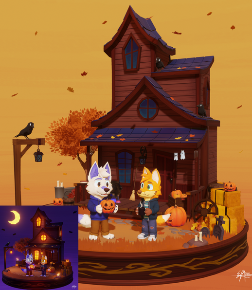 •YCH : Spooky cabin | $65